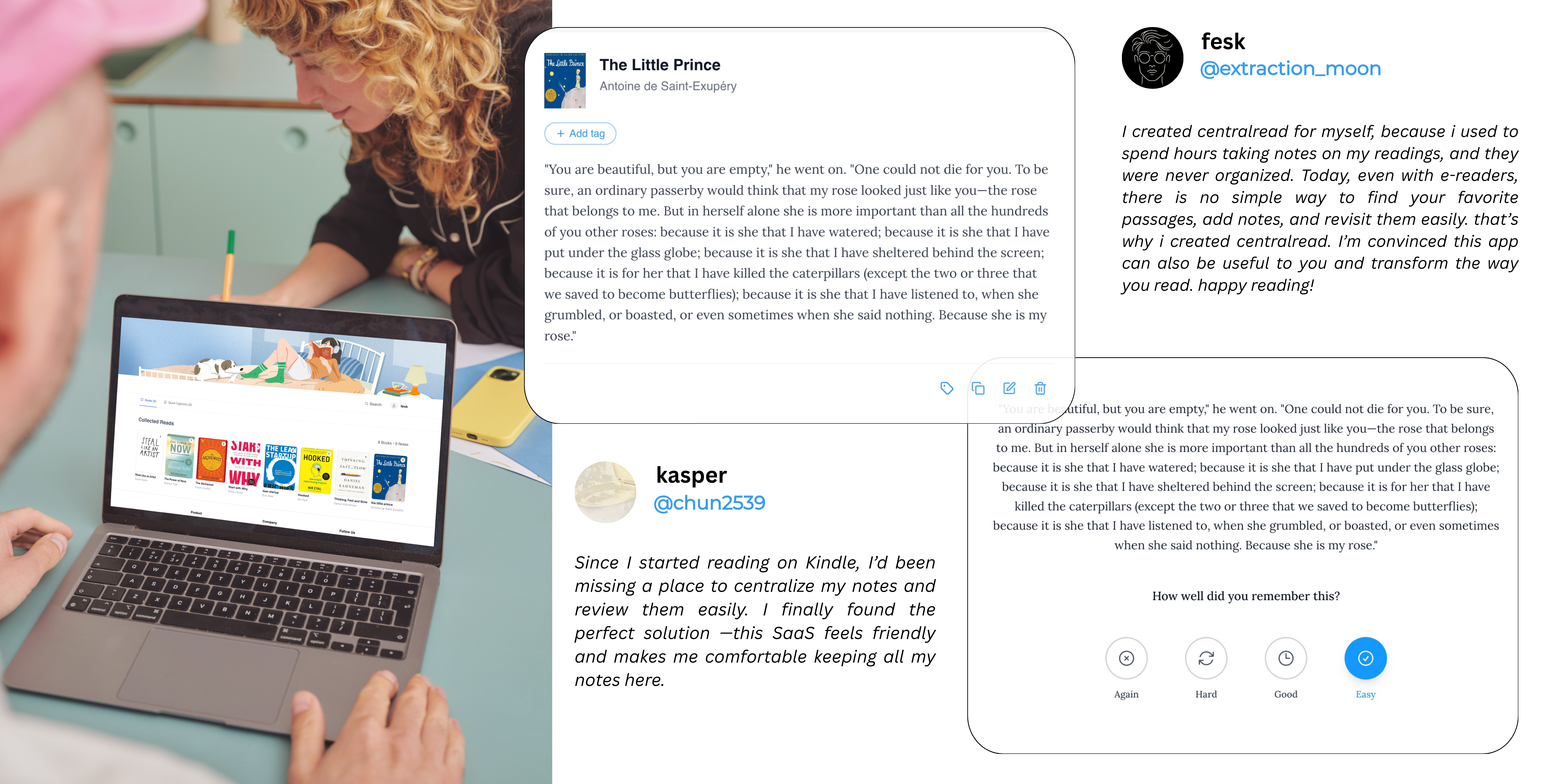 Add your highlights interface showing search functionality and highlight cards